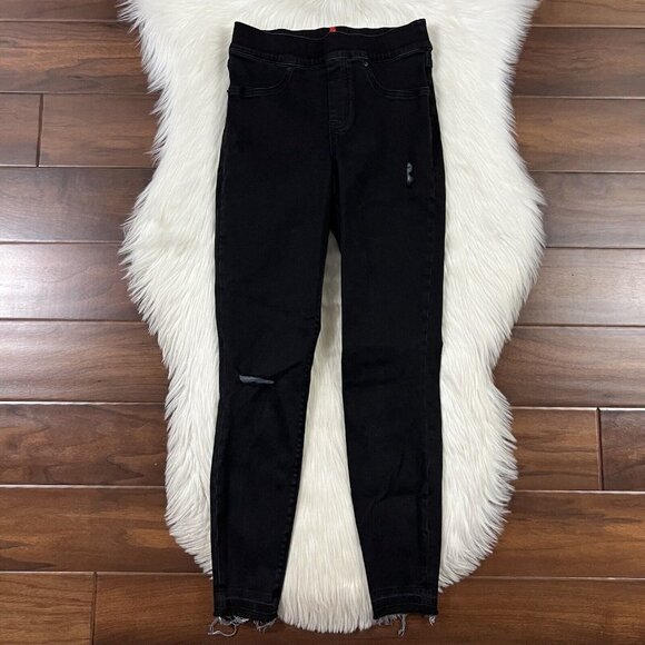 Spanx Women's Size Small Vintage Black Distressed Ankle Skinny Jegging Jeans - Picture 1 of 8